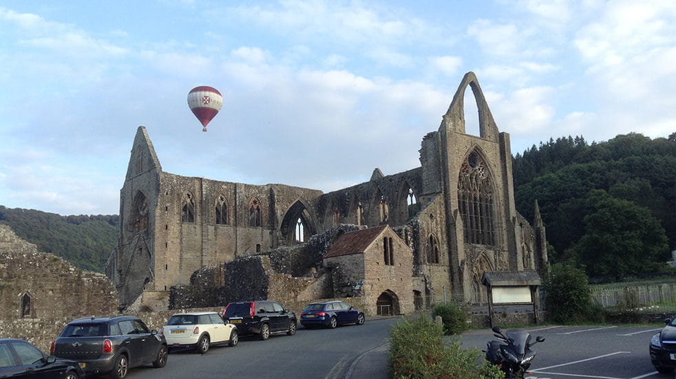 Take a ballon ride over Tintern Abbey: credit John Bulpin